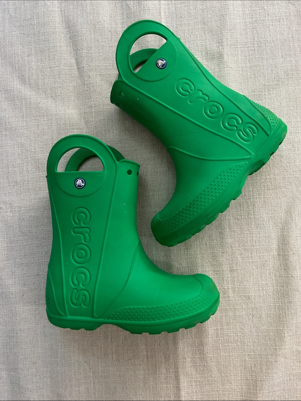 CROCS Handle It Rain-boot Kids' Green Size 2 Waterproof Playful Boots